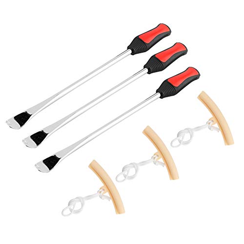 14.5 Inch Motorcycle Tire Wheel Changing Spoons Lever Iron Protector Tool Kit for MotorcyclesDuty Tire Lever Tool Set with Ergonomic HandleSteel & Protectors Included