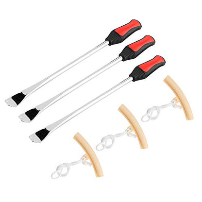 14.5 Inch Motorcycle Tire Wheel Changing Spoons Lever Iron Protector Tool Kit for MotorcyclesDuty Tire Lever Tool Set with Ergonomic HandleSteel & Protectors Included