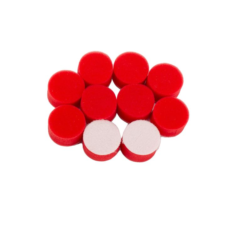 Maxshine 10 Pieces MN01 Mini Polisher and Accessories - 26mm (1”) Red Finishing Pads, Ideal for Precision Car Detailing, Polishing & Buffing Small Areas - Professional Auto Detailing Tools - size: Dia: 15mm Red Finishing Pad
