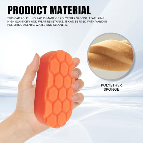 3PCS Hex-Logic Hand Applicator Pad Kit, Car Detailing Kit, Wax Applicator Pads, Buffing Waxing Polishing Sponge Set Universal for Car Buffer Polisher Compounding, Polishing and Waxing