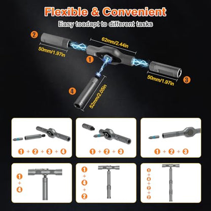 42 in 1 Magnetic Ratchet Screwdriver Set With Case | Multi-Bit Repair Tool Kit, S2 Alloy Steel Bits, T-Handle, Suitable for Home Daily Repair, DIY, Car, Bike - size: 42 in 1