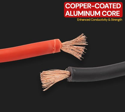 Mytee Products 0 Gauge 20 ft Jumper Cable - Heavy Duty 3000A Booster Cables with Iron Clamps, Copper Coated Aluminum Core & PVC Insulation for Cars, SUVs, Trucks, RVs - size: 1 - Pack