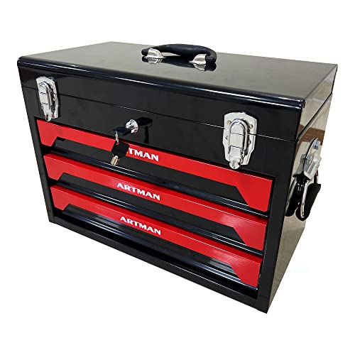 Campfun 439PCS Tool Set, Mechanic Tool Set for Home, Tool Box Set 4-Tier Socket Wrench Ratchet Plier Nails, Home Tool Set Mechanics Kit with 3 Drawers Organizer for Adults Man Handyman, Red - color: 439pcs-red