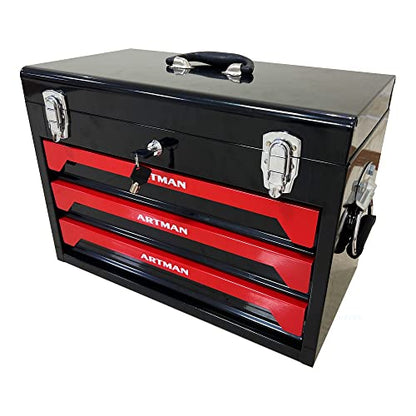 Campfun 439PCS Tool Set, Mechanic Tool Set for Home, Tool Box Set 4-Tier Socket Wrench Ratchet Plier Nails, Home Tool Set Mechanics Kit with 3 Drawers Organizer for Adults Man Handyman, Red - color: 439pcs-red