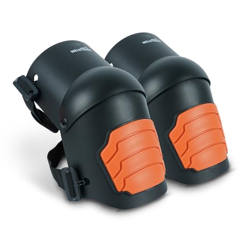 MELOTOUGH Knee Pads for Work,Construction,Flooring,Gardening-Comfortable and Flexible(Orange) - color: Orange-Black