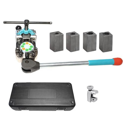 RQG Professional Brake Line Flaring Tool Kit, 45 Degree Single/Bubble/Double Flare Flaring Tool, 3/16" 1/4" 5/16" 3/8" Steel Aluminum Copper Tubing Flaring Tool