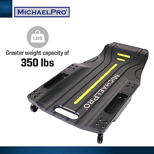 MichaelPro 40-Inch Mechanic Creeper – Low Profile Automotive Creeper, 350 Lbs Capacity Rolling Garage Car Creeper, Shop Creeper with Tool Trays | MP016003