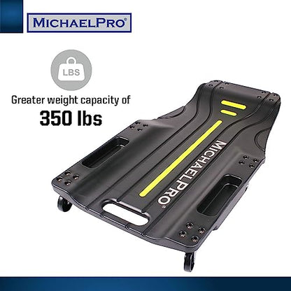 MichaelPro 40-Inch Mechanic Creeper – Low Profile Automotive Creeper, 350 Lbs Capacity Rolling Garage Car Creeper, Shop Creeper with Tool Trays | MP016003