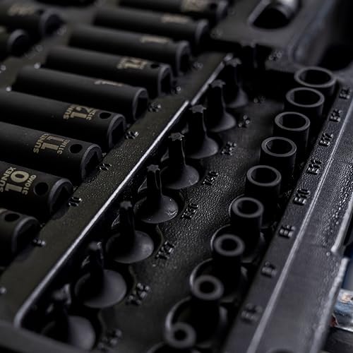 SUNEX Tools 80 Piece 3/8 in. Drive Master Impact Socket Set, Universal, Star, External Star, Extensions, Universal Joint, SAE and Metric, 8mm to 19mm and 5/16 in. to 3/4 in., CR-MO Steel, Model 3580 - size: 80-piece
