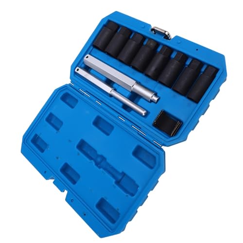 RiToEasysports Wheel Lock Removal Kit CRMO Steel Lug Nut Extractor Set 8 Sizes 18mm to 25mm Reverse Spiral Design for Removing Damaged Rusted Rounded Lug Nuts on Cars Trucks