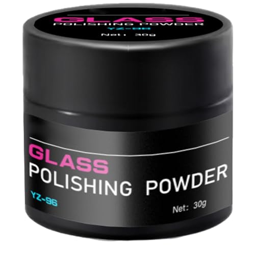 Cerium Oxide Glass Polishing Powder | Car Glass Oil Film Cleaner | Multifunctional Scratch Remover Window Repair Tool with Polishing Pad, Removes Wiper Marks, Swirls, and Water Spots - color: 30G