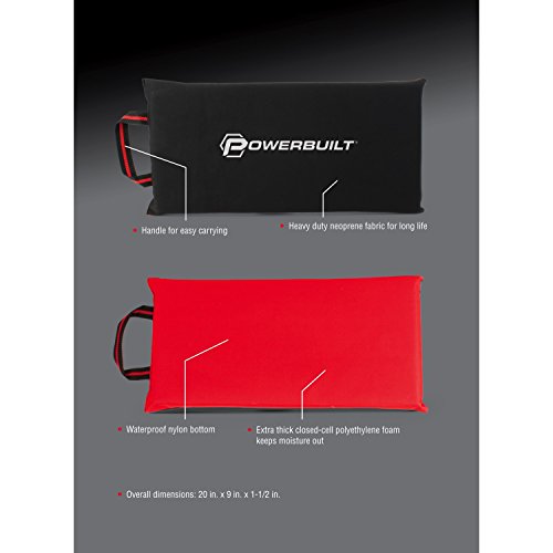Powerbuilt Kneeling Pad, Knee Protection Comfort Pressure Relief, Tire Changes Cushion, Brake Jobs, Garage Pad 20 Inch by 9 Inch - 642413