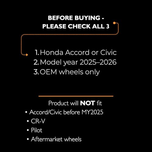 Wheel Lock for Honda Accord & Honda Civic OEM Wheels, My 2025-2026, Set of 4