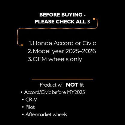 Wheel Lock for Honda Accord & Honda Civic OEM Wheels, My 2025-2026, Set of 4