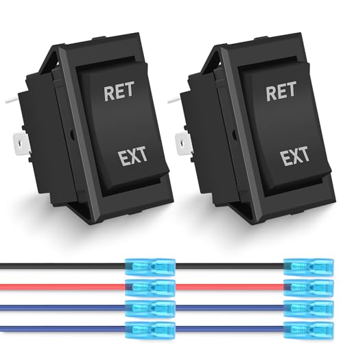 Nilight RET EXT Reverse Polarity Toggle Switches 2PCS On Off On DPDT 3 Position 12VDC Motor Control Power Jack Leveling Momentary DPDT 4Pin 20A Switch w/Jumper Wire for Tongue Trailer - color: 2PCS Momentary EXT RET Switch