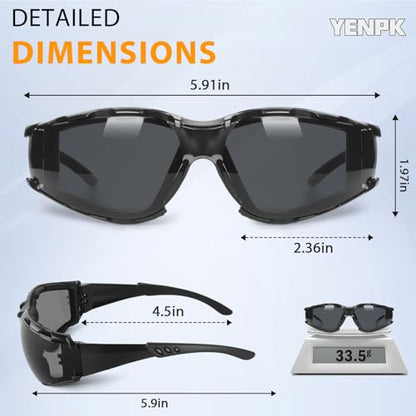 Safety Glasses for Men and Women, Anti-Fog UV Protection, Clear Lens Eye Protection Glasses Impact Resistant - color: 6pack-gray