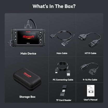 iCarsoft MT V6 for Indian Motorcycle Full System Diagnostic Tool Motorbike and Car 2-in-1 OBD2 Scanner Engine Code Reader with 33+ Active Test of Engine, AutoVIN, Battery Test, Lifetime Free Update