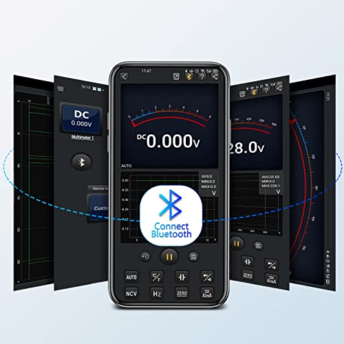 ANENG Bluetooth Multimeter, TRMS 6000 Count Auto Range AC/DC Digital Tester | Ohm Volt Meter Measures AC/DC Voltage,Current,Resistance,Capacitance, continuity,Diodes,Temperature for Automotive