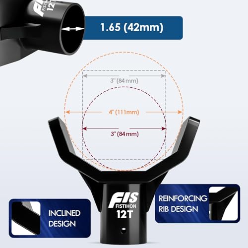 Bottle Jack Adapter for 12t Jacks, Safe Steel Bottle Jacks Adapter Lifting Saddle for 3 Inch and 4 Inch Round&Square Axle Tube, Fits1.65Inch(42mm) or Smaller Diameter Bottle Jack Accessories | Steel Adapter with Black Coating, Rust Proof. Fits 3"-4" Round