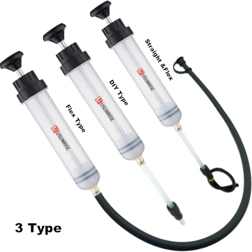 Automotive Fluid Extractor Pump,Oil Change Syringe with Long Hose,Syringe Style Pump for Power Steering Transmission Gear Oil & Brake Fluid Changes, Hand Vacuum Pump 500CC/500ML-3 ProType
