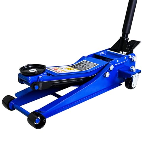 3 Ton Low Profile Floor Jack, Heavy Duty Hydraulic Car Jack with Dual Pistons Quick Lift Pump, Aluminum and Steel Racing Service Jack for Sedans SUV Trucks, 3.1" to 20" Lifting Range, Blue