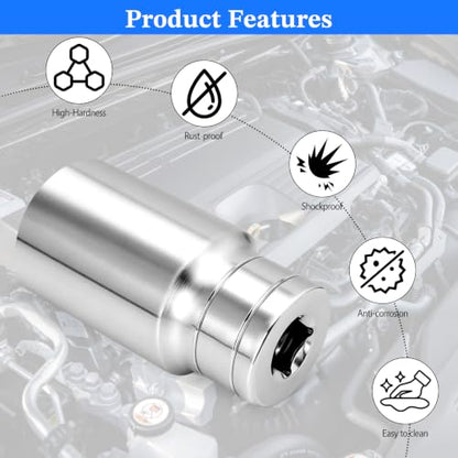 2 Pcs 1/2" Drive 32mm Deep Impact Socket | Anti-Rounding 12 Point Design, Square Chamfered Opening, Easy Removal of Axle Nut - color: Deep, size: 32mm