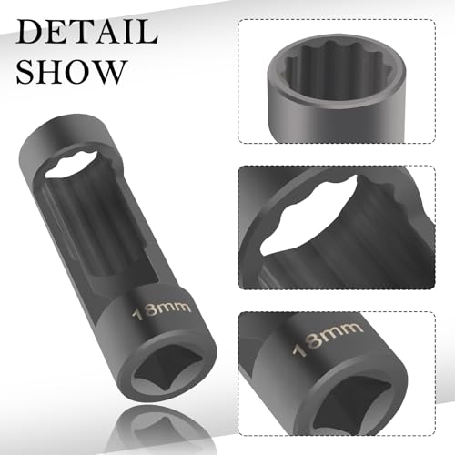 18mm Shock Absorber Socket for Removal of Shock Absorbers Nut,Strut Nut Socket with 12 Point 1/2" Drive Compatible with Cars,SUVs,Trucks,Portability Suspension Tools Strut Sockets