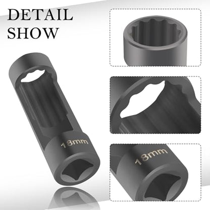 18mm Shock Absorber Socket for Removal of Shock Absorbers Nut,Strut Nut Socket with 12 Point 1/2" Drive Compatible with Cars,SUVs,Trucks,Portability Suspension Tools Strut Sockets