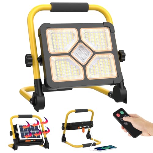 ERAY Rechargeable Work Light with Remote Control and Stand,15000mAh Battery 10000LM Worklight, Portable Solar Camping Lights, IP66 4 Lighting Modes Work Lights for Outdoor Emergency Car Repairing - size: 15000mAh