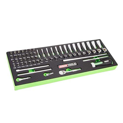 OEMTOOLS 23997 Socket Set 64PC, 1/4" Drive Mechanic Tool Set, Socket Wrench Set Hard Chrome Finish, No-Slip Sockets, Ratchet Set and Extensions for Tight Spaces