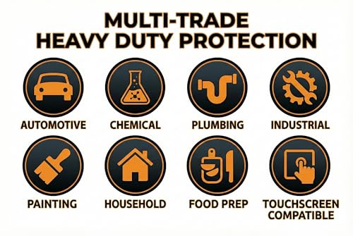 10 Mil Heavy-Duty Black Nitrile Gloves, Diamond Grip, Mechanic Grade, Latex & Powder Free, 1000 Count Bulk - size: Large