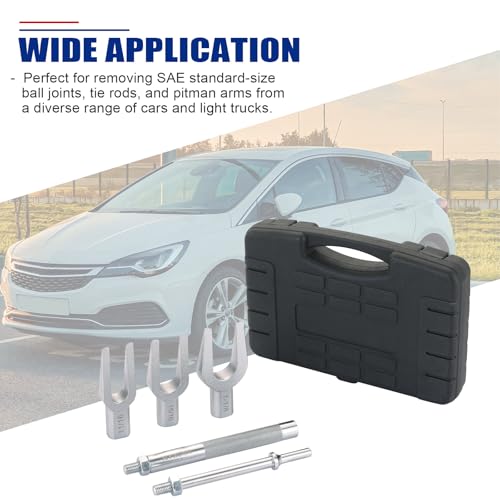 NYXOVA 5Pcs Ball Joint Separator Set, Pickle Fork Tool Set, Tie Rod Removal Tool for Car Van Light Truck, Ball Joint Remover for Pitman Arm Removal with Air Hammer Adapter & Striking Handle