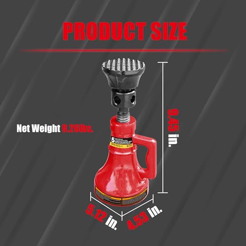 Jack Boss 5 Ton (10,000 LBs) Professional Car Support Screw Jack for House Construction Bridge Stabilization, Red - size: 5 TON