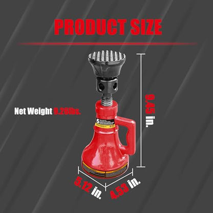 Jack Boss 5 Ton (10,000 LBs) Professional Car Support Screw Jack for House Construction Bridge Stabilization, Red - size: 5 TON
