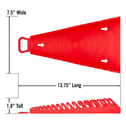 Ernst Manufacturing 5188-Red Gripper Reverse Wrench Organizer, 15 Tool, Red - color: Red, size: 15 Tool, style: Reverse