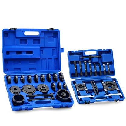 Orion Motor Tech 38pc 2-in-1 Bearing Press Kit, Front Wheel Bearing Removal Kit with Sliding Screws Sleeves, 5 T Wheel Bearing Separator Puller Set with 2" & 3" Jaws, Bearing Puller Tool Set with Case | Front Wheel Bearing Removal Kit with Sliding Screws