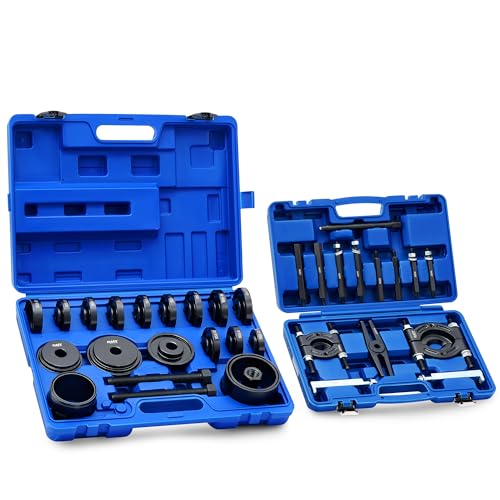 Orion Motor Tech 38pc 2-in-1 Bearing Press Kit, Front Wheel Bearing Removal Kit with Sliding Screws Sleeves, 5 T Wheel Bearing Separator Puller Set with 2" & 3" Jaws, Bearing Puller Tool Set with Case | Front Wheel Bearing Removal Kit with Sliding Screws