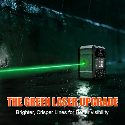 Digital Angle Finder with Green Laser, 4-side Magnetic Digital Laser Level, Rechargeable Mini Angle Gauge Measuring Tool Cube Inclinometer with Backlight for Woodworking Tablesaw Gift for Men - color: Green