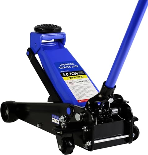 3 Ton Low Profile Floor Jack, Heavy Duty Steel Racing Floor Jack with Single Piston Quick Lift Pump, Lifting Range 5.1"-20", Hydraulic Jack Professional Car Jacks 3 Ton/6000 LBS Capacity, Blue - color: Blue - 3 Ton(Single Pump), Lift 5.1"-20"