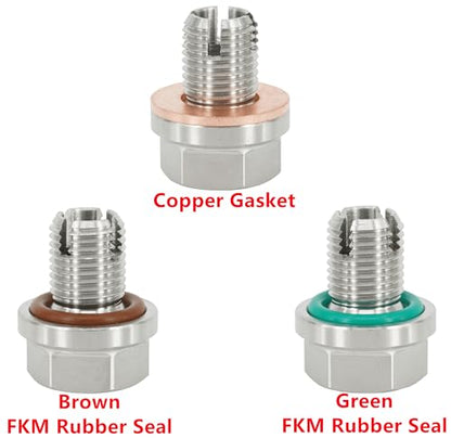 M12.1-1.25 x 15mm Oversize Piggyback Oil Drain Plug, Stainless Steel Self Tapping Oil Pan Thread Repair Kit - size: M12.1x1.25