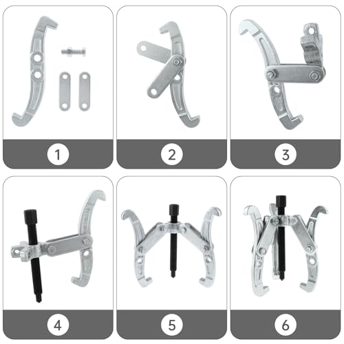ChgImposs 4 Inch 3-Jaw Gear Puller, 2 Jaw 3 Jaw Puller for Pulley Gears Bearings and Flywheels, Heavy Duty Pulley Puller with Reversible Jaws, High Carbon Steel Removal Tool Bearing Puller Tool - size: 4 Inch
