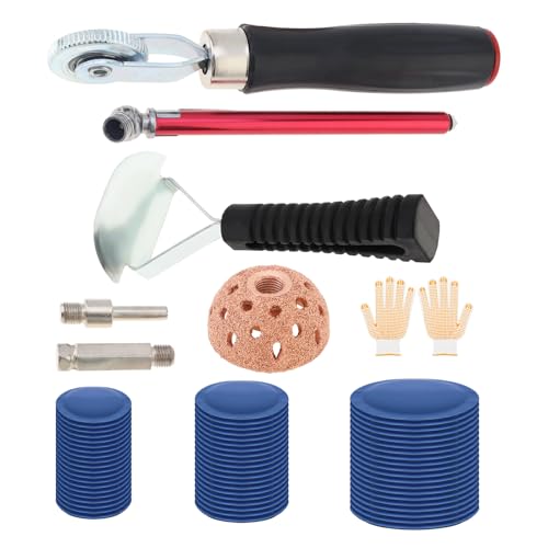 Windance Tire Repair Kit for Grinding, 42mm Buffing Wheel Inner Liner Scraper Patch Roller 60pcs Rubber Ratches (32/42/58mm) Pencil Tire Pressure Gauge for Car Truck Motorcycle ATV UTV Bicycle E-Bike