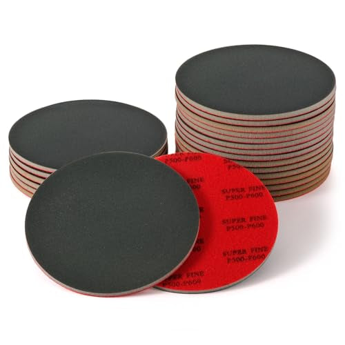 MAXMAN 18pcs Foam Sanding Pads, 5 Inch Bowling Sanding Pads, 500-600 Grit Sanding Sponge Set, Reusable Wet Dry Sandpaper Block for Random Orbital Sander, Wood, Metal, Auto Polishing & Curved Surfaces - size: 5 inch, style: 500-600 Grit