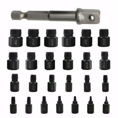 26pcs Screw Extractor Set, 2025 Upgraded Broken Head Bolt Screw Cap Extractor Broken Head Screw Hexagon Socket Bolt Removal Tool, Damaged Bolt and Screw Extractor Set