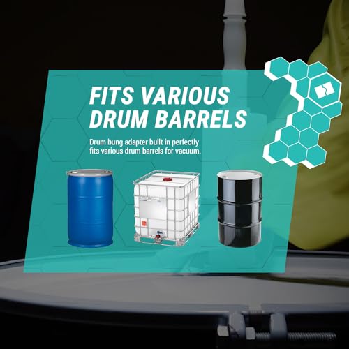 TERA PUMP TRCDRUM Manual Hand Drum Barrel Siphon Pump, 55 Gallon | Acid and Water Based, Chemical Resistant, Transfer 5.5 GPM, For Gasoline, Diesel, Hydrochloric Acid - size: 5.5 Gal / Min