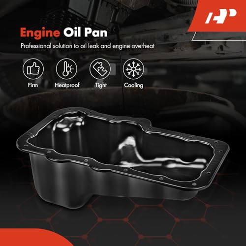 A-Premium Engine Oil Pan Sump with Drain Plug Compatible with Ram 1500 2011-2012 & Dodge Ram 1500 2002-2010, Durango 2004-2005, Dakota 2004-2005, Nitro 2007-2012 & Jeep Liberty 2002-2012, V6 3.7L