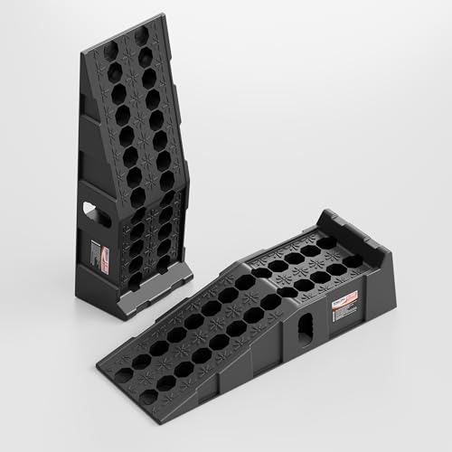 Car Ramps for Oil Changes and Vehicle Lift, 7.1 Inch Lift, 11.1 Inch Wide Tire Heavy Duty Ramps for SUV & Truck, 16,000 lbs Capacity, 2pcs