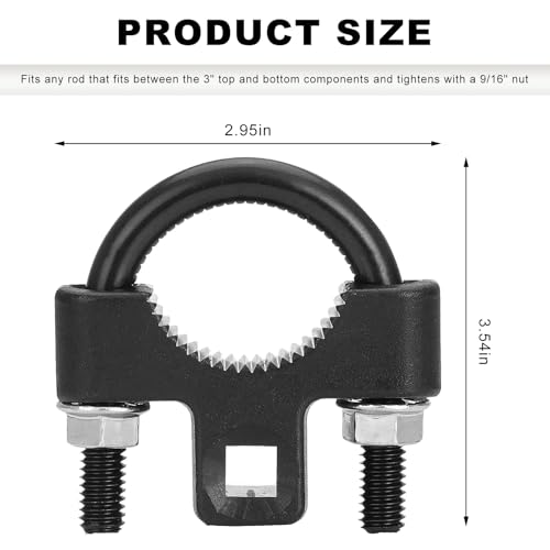 Inner Tie Rod Removal Tool, 3/8 Inch Alloy Steel Tie Rod End Wrench with Non-Slip Teeth, Inner Low Profile U-Wrench for Vehicle Chassis Rocker Removal or Installation