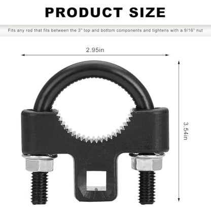 Inner Tie Rod Removal Tool, 3/8 Inch Alloy Steel Tie Rod End Wrench with Non-Slip Teeth, Inner Low Profile U-Wrench for Vehicle Chassis Rocker Removal or Installation