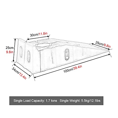 JYDQM Wheelchair Ramp Portable Car Service Ramps Plastic, Vehicle Car Lift Ramp for Low Profile Pickup Car Oil Change, A Pair Load 3.5 Tons,, YWCG2003647